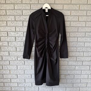 Diane Von Furstenberg Black Long Sleeve Dress Size 6 Elegant Formal Office